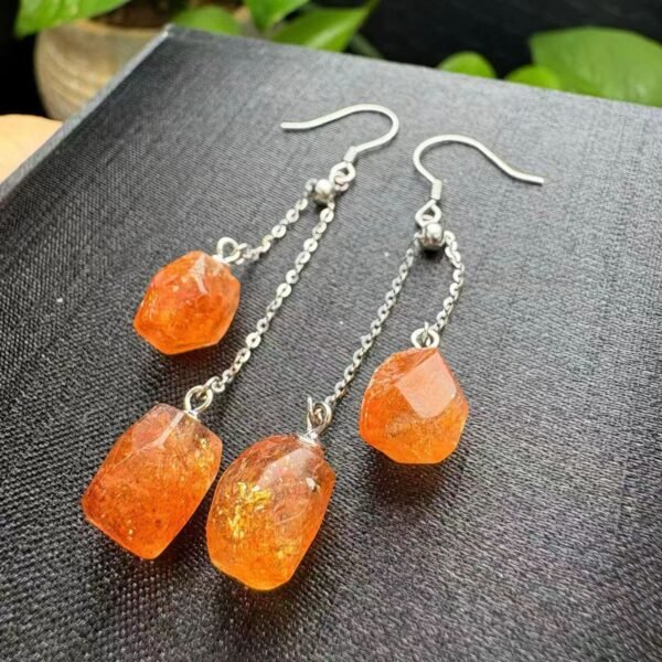 Natural Sunstone Freeform Pendant in 925 Sterling Silver (SX0180)