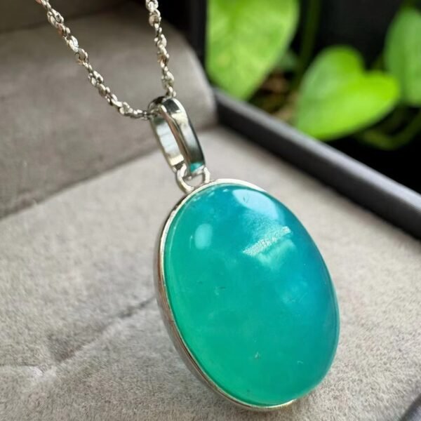 Natural Amazonite Pendant in a Copper Bezel