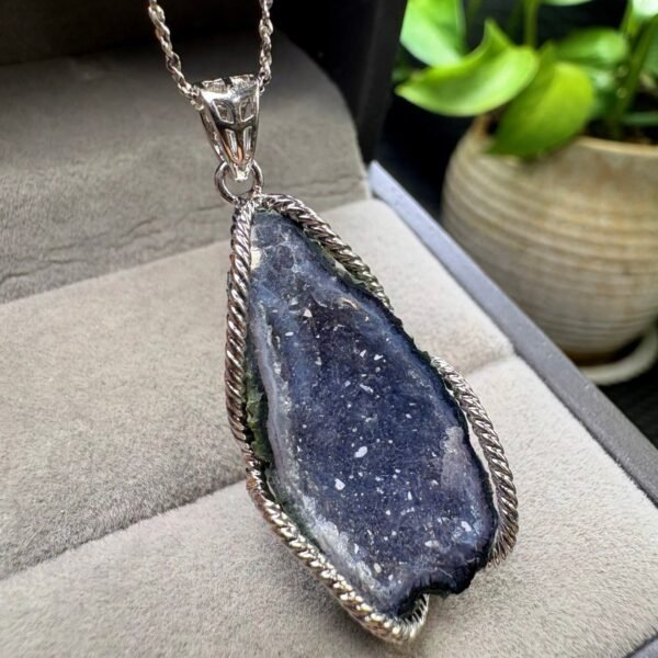 Natural Mexican Geode Pendant in a Copper Bezel (SX0216)
