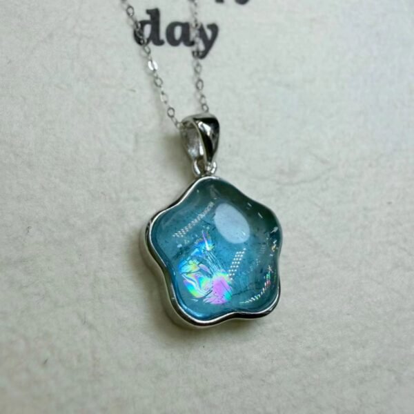 Natural Topaz Moon Pendant in 925 Sterling Silver