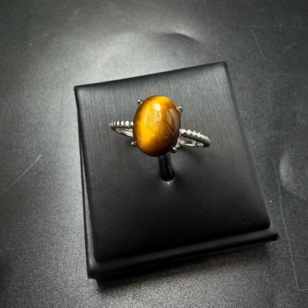 Natural Tiger's Eye Ring in 925 Sterling Silver