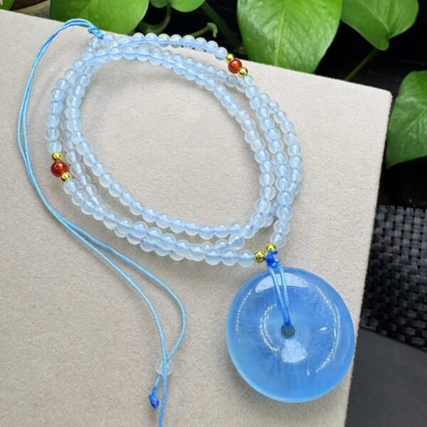 Natural Aquamarine Donut Pendant