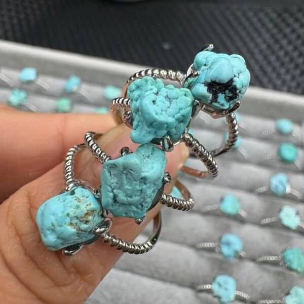 Natural Turquoise Ring in 925 Sterling Silver (SX0633)