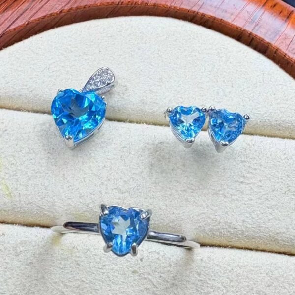 Natural Topaz Stud Earrings in 925 Sterling Silver
