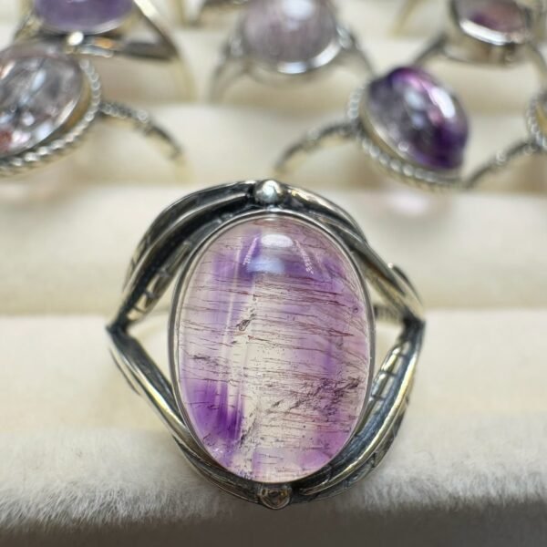 Natural Super Seven Ring in 925 Sterling Silver (SX0776)
