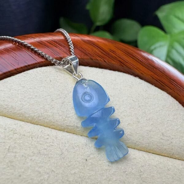 Natural Aquamarine Pendant in 925 Sterling Silver – 17-25 mm