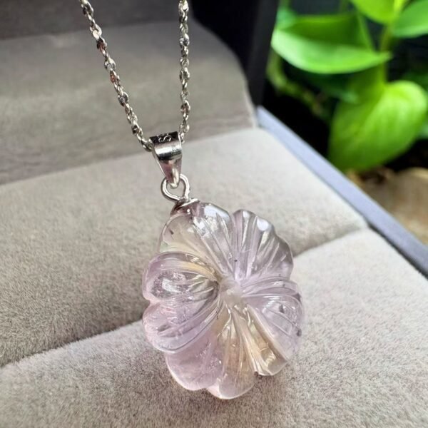 Natural Ametrine Flower Pendant with a 925 Sterling Silver Bail (SX1455)