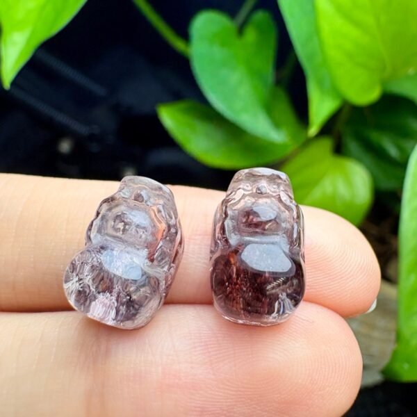 Natural Rainbow Phantom Quartz Pixiu Carving