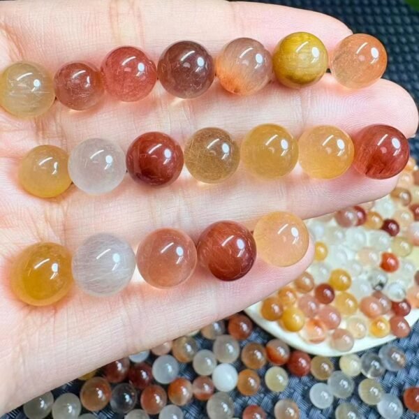 Natural Multicolor Rabbit Hair Quartz Carving
