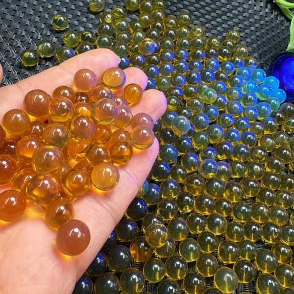 Natural Blue Amber Round Bead Loose Stone