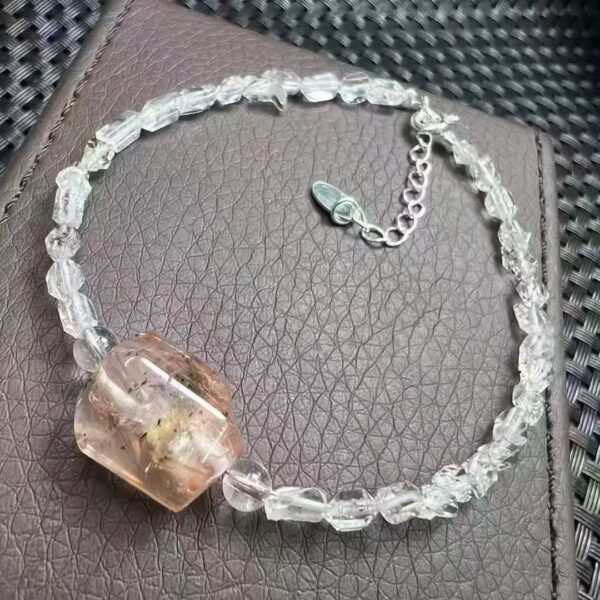 Natural Herkimer Diamond Quartz Freeform Bracelet with a 925 sterling silver clasp (SX1942)