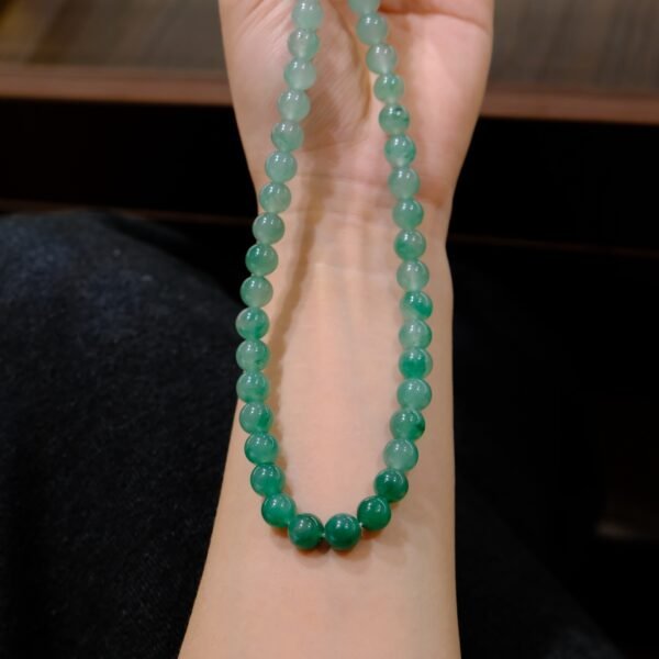 African Green Quartz Beaded Necklace